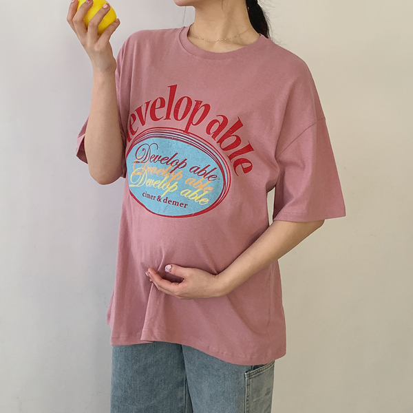 韓国マタニティウェア*ディベロップオーバーフィット半袖Tシャツ