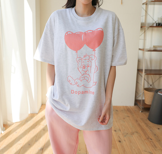 韓国授乳服*バブルハート授乳Tシャツ