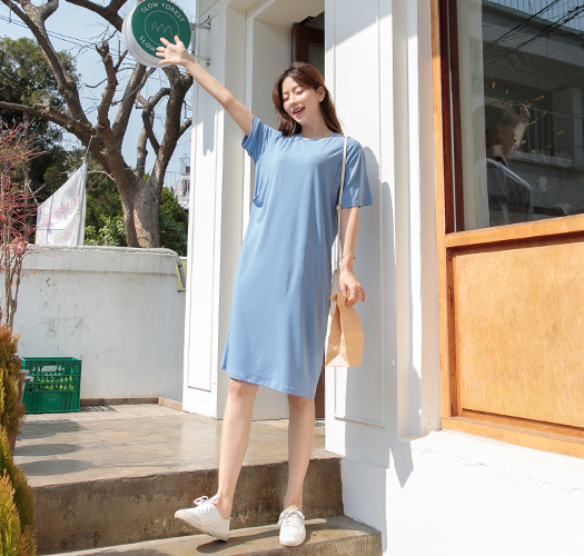 韓国授乳服*涼しいプラス授乳ワンピース【1+1商品】【パジャマ兼用】