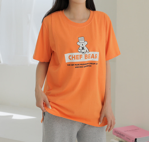 韓国授乳服*シェフベアシルケット半袖Tシャツ