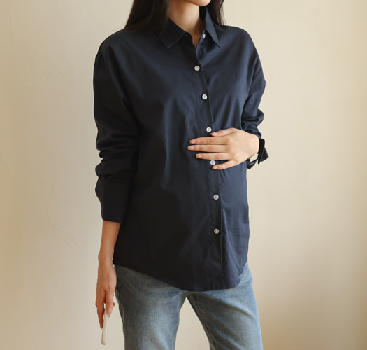韓国マタニティウェア*ハニーベーシックコットンシャツ