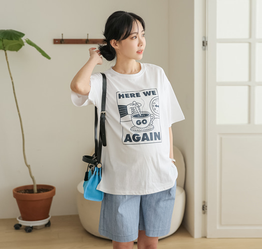 韓国マタニティウェア*コーヒータイム半袖Tシャツ
