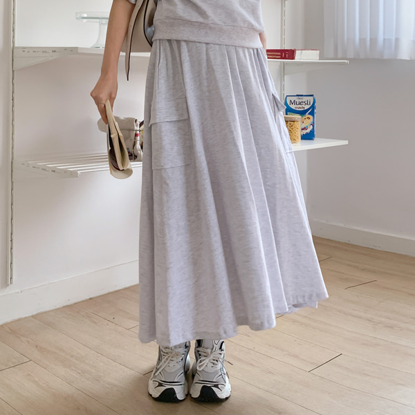 韓国初期/中期ママ*シングルフレアカーゴ バンディングスカート