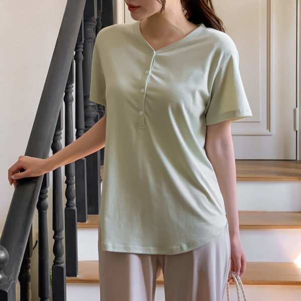 韓国授乳服*ハニーソフト半袖授乳Tシャツ(妊婦可能)