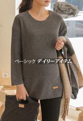韓国マタニティウェア*やや厚めラベルロングTシャツ