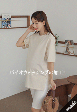 韓国マタニティウェア*シルケットバイオ半袖Tシャツ