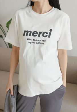 韓国マタニティウェア*メルシーラウンド半袖Tシャツ