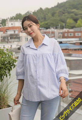 韓国マタニティウェア*ジャカードパンチング編みシャツ