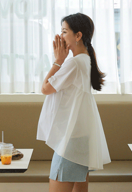韓国マタニティウェア*ベビーフリル半袖Tシャツ