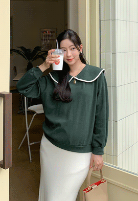 韓国マタニティウェア*ラブリーセーラースウェットシャツ