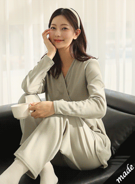 韓国授乳服*毎日しっかりしたラップ兼用授乳セット【パジャマ兼用】