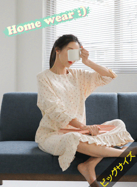 韓国授乳服*プチチェリーホームウェアワンピース【パジャマ】