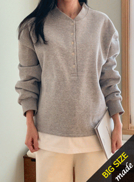 韓国授乳服*シンプルレイヤードスウェットシャツ【ver.起毛】【マタニティ兼用】