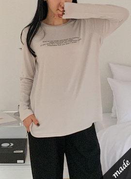 韓国マタニティウェア*ハピネス裏起毛スパンベーシックTシャツ
