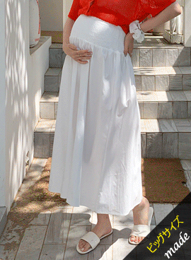 韓国マタニティウェア* オールデイスモークシャーリングマタニティスカート