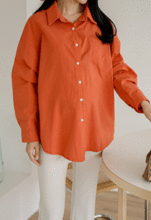 韓国マタニティウェア*カラーポイントベーシックシャツ